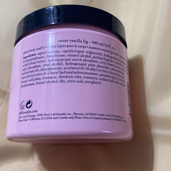 NWOT Philosophy sweet vanilla fig super size glazed  body soufflé, 16 fl oz - Picture 2 of 2